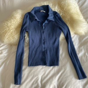 Blue Collared Cardigan